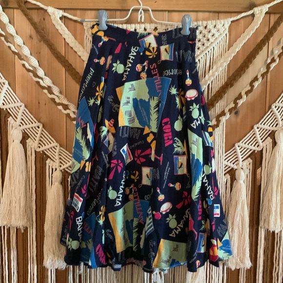 Modcloth Dresses & Skirts - ModCloth Navy Vacation Island Midi Skirt Size XXS